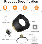 2 Pack Magnetic Wireless Wall Sconce - Remote & Touch Control 360° Rotatable LED Light